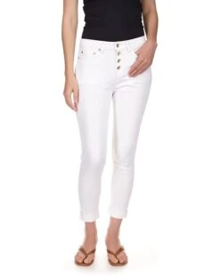 MICHAEL Michael Kors Izzy Skinny Roll Hem Jeans In White