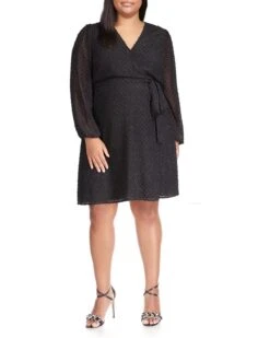 MICHAEL Michael Kors Plus Size Swiss Dot Wrap Dress