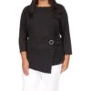 MICHAEL Michael Kors Plus Size Solid Twist 3/4 Sleeve Top -MICHAEL Michael Kors Sale Store 61B8cY GxzL. AC SR736920