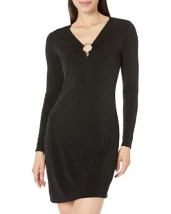 MICHAEL Michael Kors Long Sleeve Center Front Ring Cutout Dress