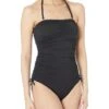 MICHAEL Michael Kors Iconic Solid Shirred Bandeau One-Piece -MICHAEL Michael Kors Sale Store 61EWWPU 5eL. AC SR736920