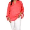 MICHAEL Michael Kors Plus Size Solid Satin Tie Top -MICHAEL Michael Kors Sale Store 61gyCgxaobL. AC SR736920