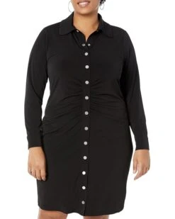 MICHAEL Michael Kors Plus Size Solid Snap Ruched Mini Dress