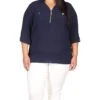 MICHAEL Michael Kors Plus Size Logo Zip Front Top -MICHAEL Michael Kors Sale Store 61r9m3F2rGL. AC SR736920
