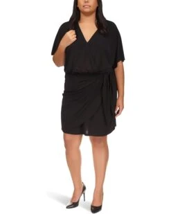 MICHAEL Michael Kors Plus Size Solid Tie Faux Wrap Dress