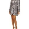 MICHAEL Michael Kors Foil Paisley Long Sleeve Flounce Dress -MICHAEL Michael Kors Sale Store 718BdvySPRL. AC SR736920
