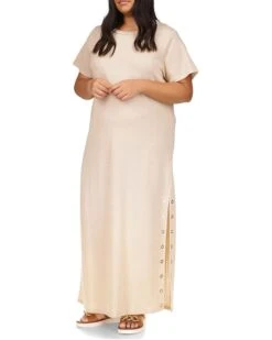 MICHAEL Michael Kors Plus Size Rib Midi T-Shirt Grommet Dress