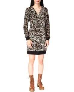 MICHAEL Michael Kors Cheetah Velour Tunic Dress