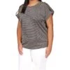 MICHAEL Michael Kors Plus Size Stripe Snap Epaulette T-Shirt -MICHAEL Michael Kors Sale Store 811FaxAqyL. AC SR736920