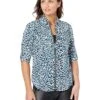 MICHAEL Michael Kors Petite Wildcat Lock Zip Shirt