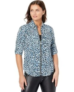 MICHAEL Michael Kors Petite Wildcat Lock Zip Shirt
