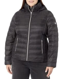 MICHAEL Michael Kors Zip Front Horizontal Quilt Packable Jacket M823157QZ