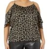 MICHAEL Michael Kors Plus Size Giraffe Cold-Shoulder Chain Top -MICHAEL Michael Kors Sale Store 81977 VoNzL. AC SR736920