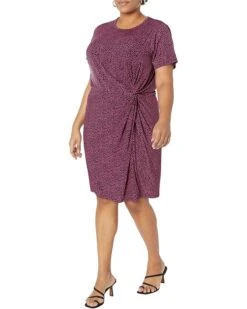 MICHAEL Michael Kors Plus Size Giraffe Twist Short Sleeve Mini Dress