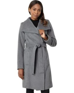 MICHAEL Michael Kors Asymmetric Belted Wool Coat M125456FNR