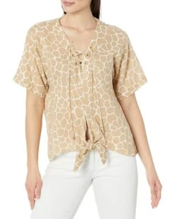 MICHAEL Michael Kors Giraffe Grommet Neck Top