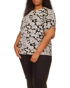 MICHAEL Michael Kors Plus Size Velvet Petal Sleeve Top