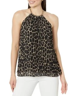 MICHAEL Michael Kors Giraffe Pleated Chain Top