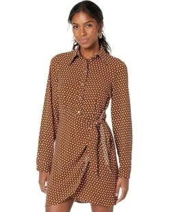 MICHAEL Michael Kors Petite Geo Button-Down Tie Dress