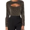 MICHAEL Michael Kors Petite Sparkle Cutout Long Sleeve Top -MICHAEL Michael Kors Sale Store 91pgmx572rL. AC SR736920